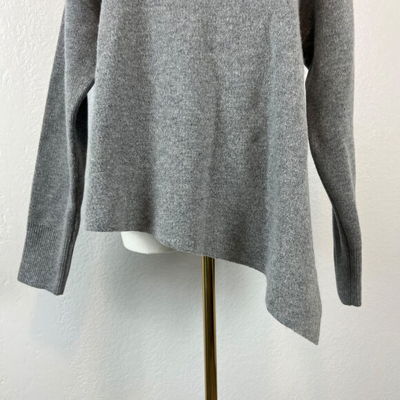 Nap Loungewear Sweater Womens OS Grey Slant Turtleneck Wool Minimal Preppy - Picture 4 of 13